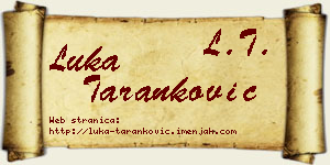 Luka Taranković vizit kartica